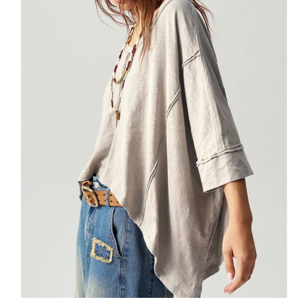 Plus Solid Reverse Stitch Oversize Wide Round Nec… - image 2